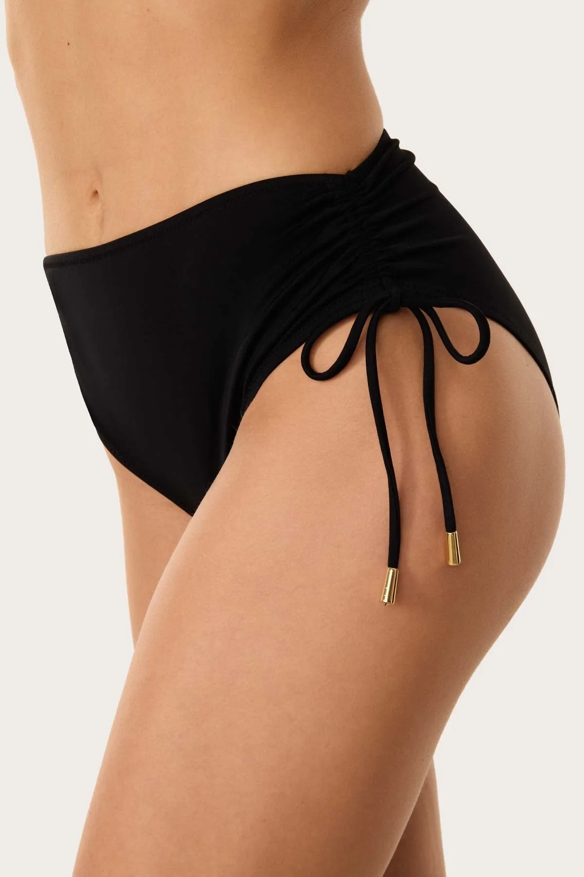 63059 Black High Waist Bikini Bottoms