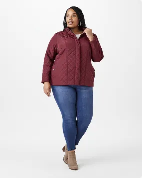 Abelia Quilted Jacket | Burgundy