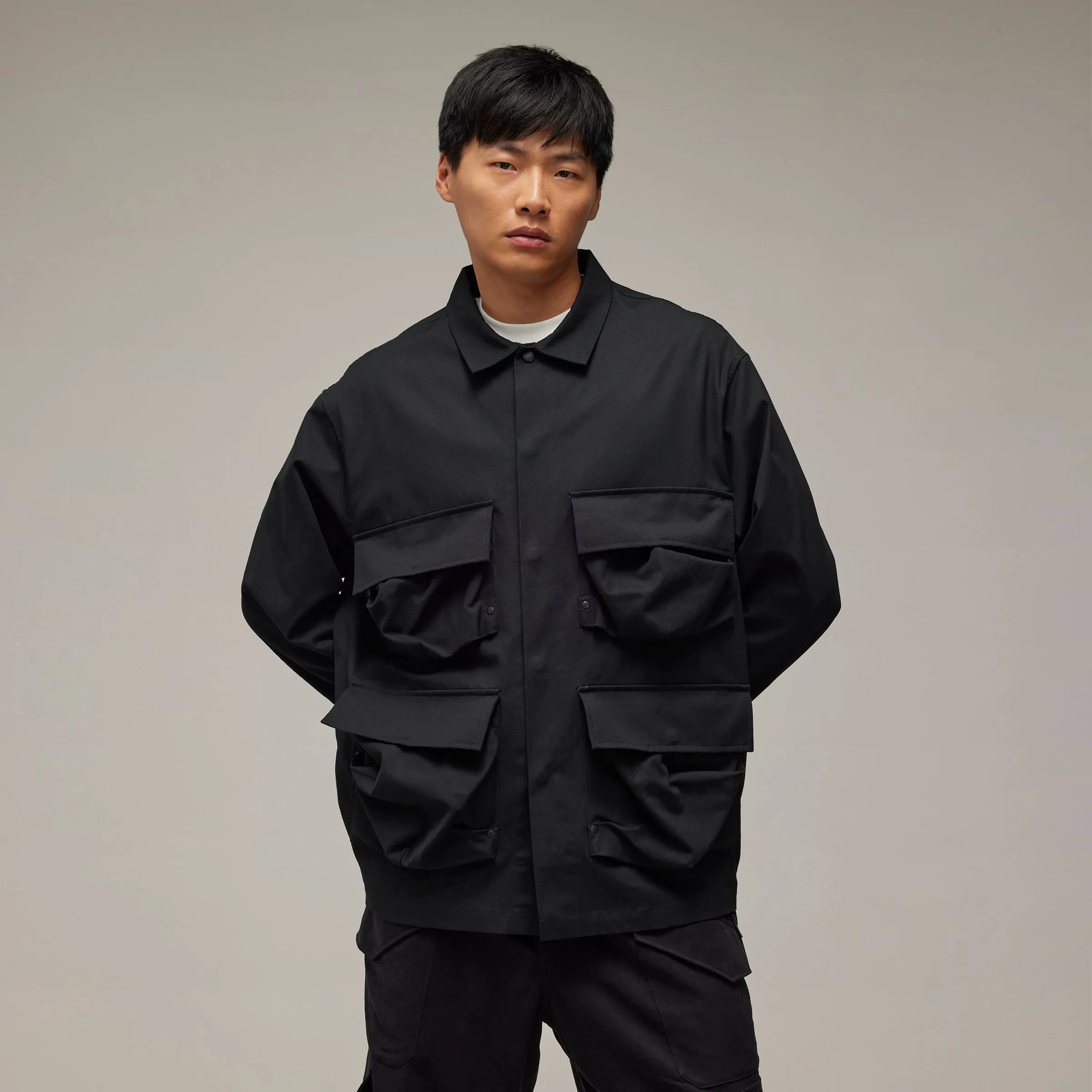 ADIDAS Y-3 Long Sleeve Pocket Shirt Black