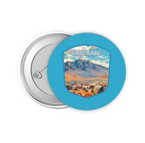 Alburqueque New Mexico Design A Souvenir Small 2-Inch Button Pin 4 Pack