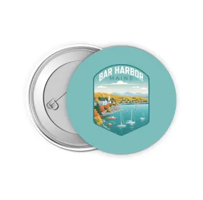 Bar Harbor Maine Design A Souvenir Small 2-Inch Button Pin 4 Pack