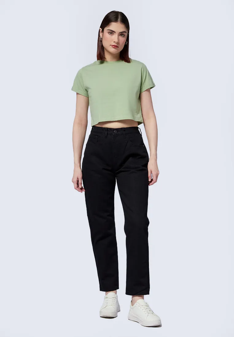 Basic Cropped Cotton T-Shirt