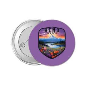 Bend Oregon Design A Souvenir Small 1-Inch Button Pin 4 Pack