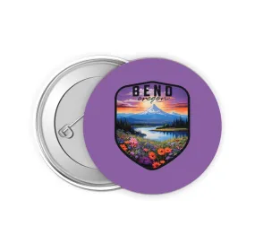 Bend Oregon Design A Souvenir Small 2-Inch Button Pin 4 Pack