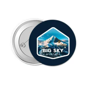 Big Sky Montana Mountain Design Souvenir Small 1-Inch Button Pin 4 Pack