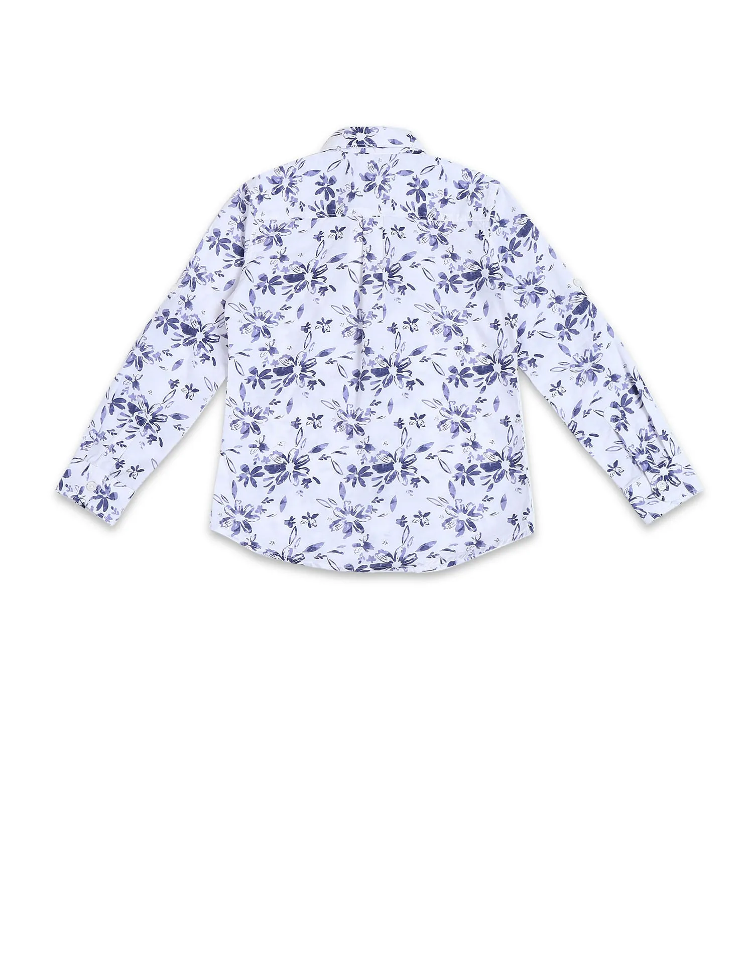 Boys Floral Print Cotton Shirt