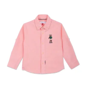 Boys Solid Cotton Shirt