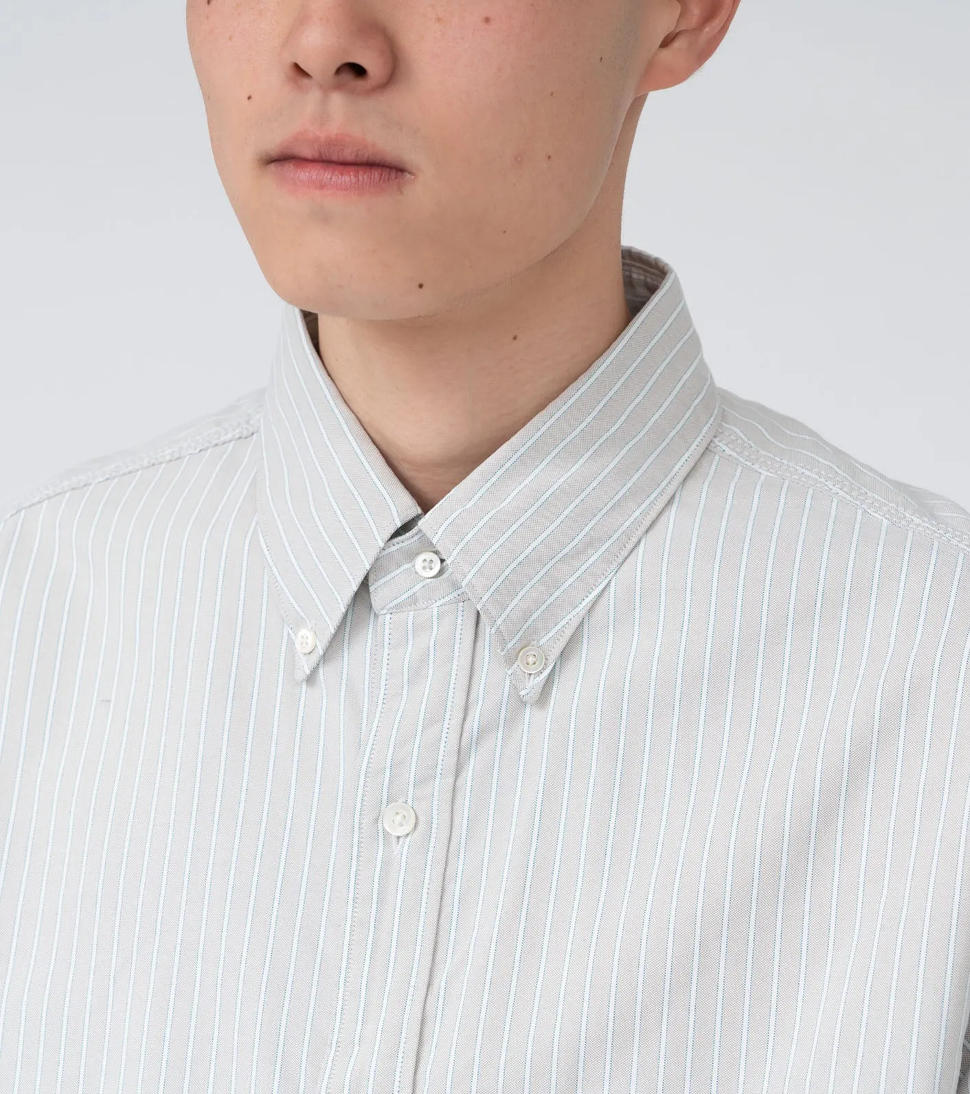 Button Down Stripe Wind Shirt