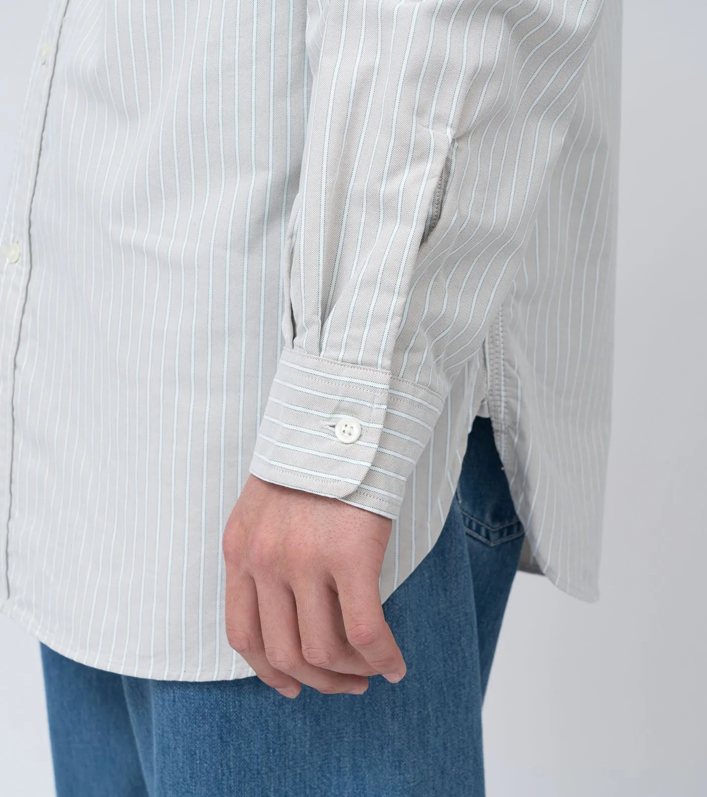 Button Down Stripe Wind Shirt