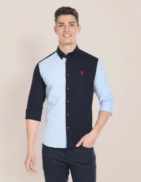 Colour Block Slim Fit Shirt