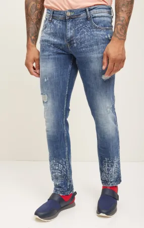 Fitted Cotton Money Jeans - Indigo