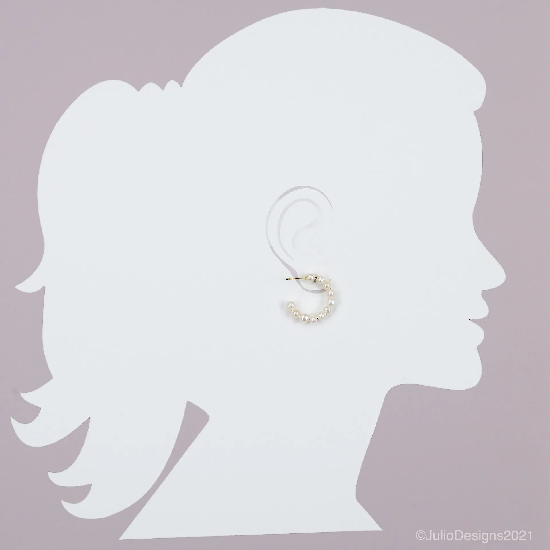 Freshwater Pearl Hoop Earring (ER585)