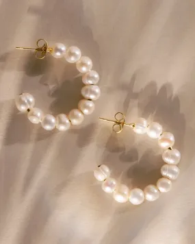 Freshwater Pearl Hoop Earring (ER585)