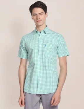 Gingham Check Pinpoint Oxford Casual Shirt