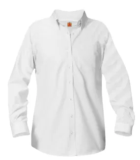 Girls Long Sleeve Oxford Blouse - White