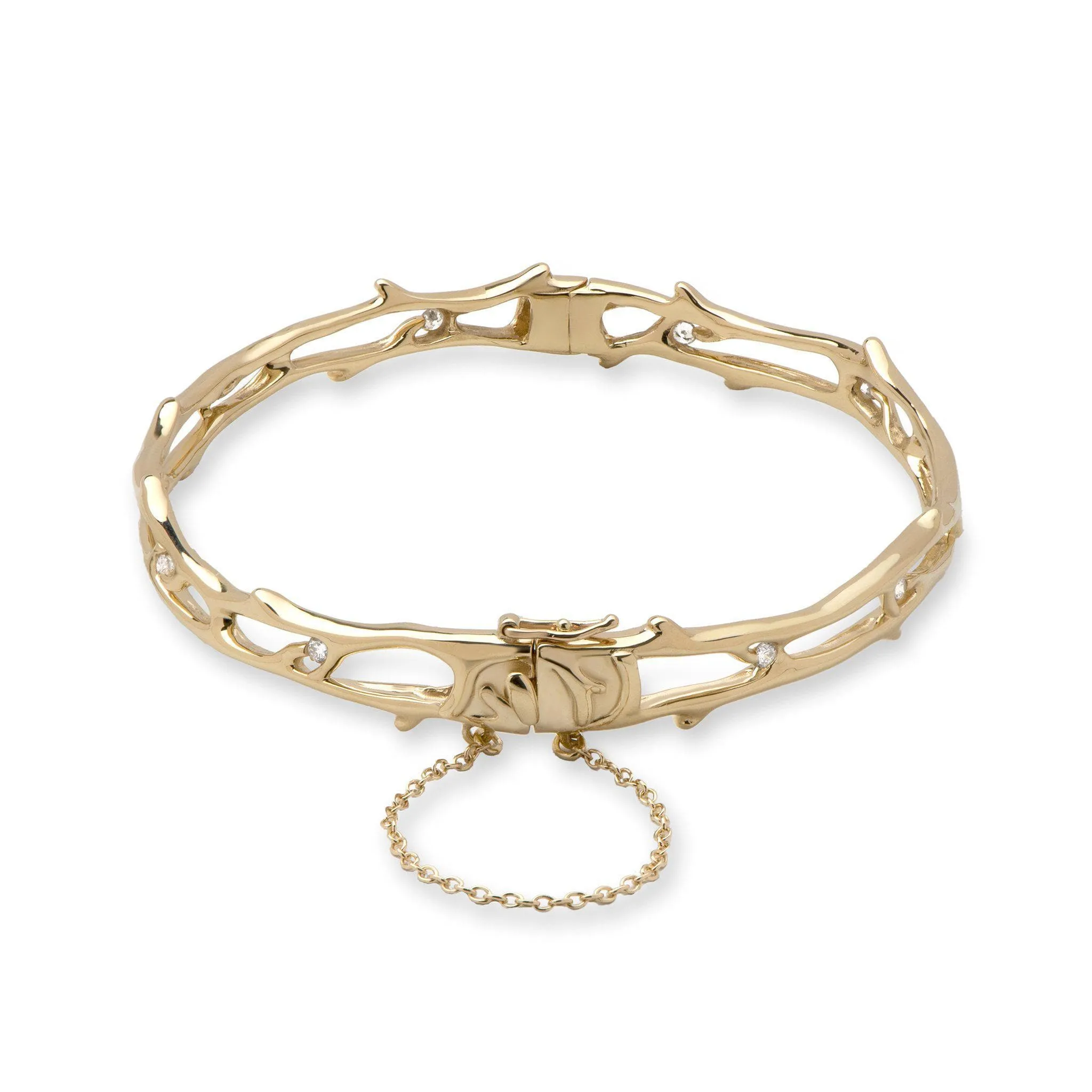 Heritage Hinge Bracelet in Gold with Diamonds