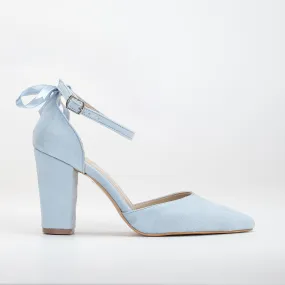 Marielle - Baby Blue Heels with Ribbon