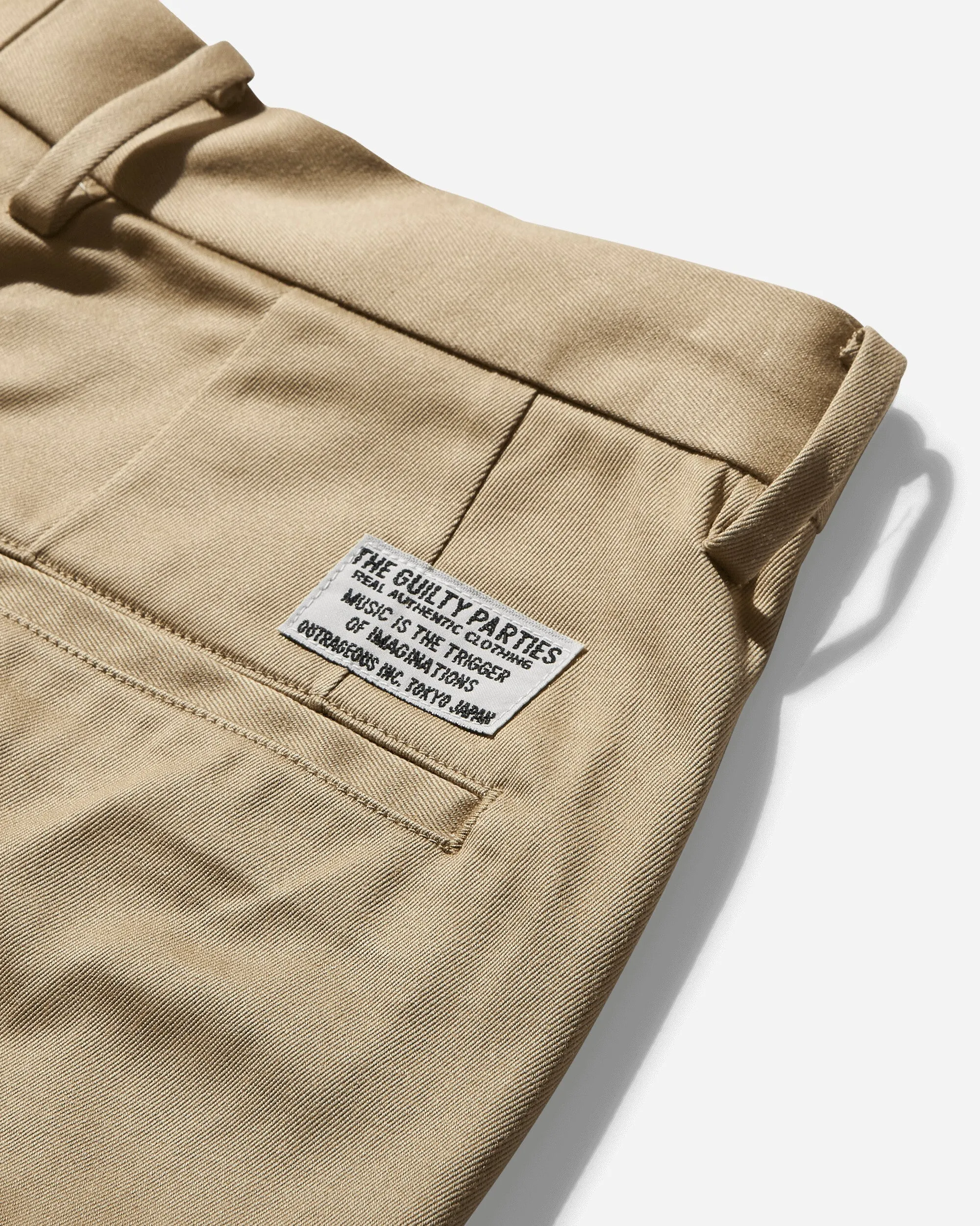 Men's Double Pleated Chino Trousers Beige