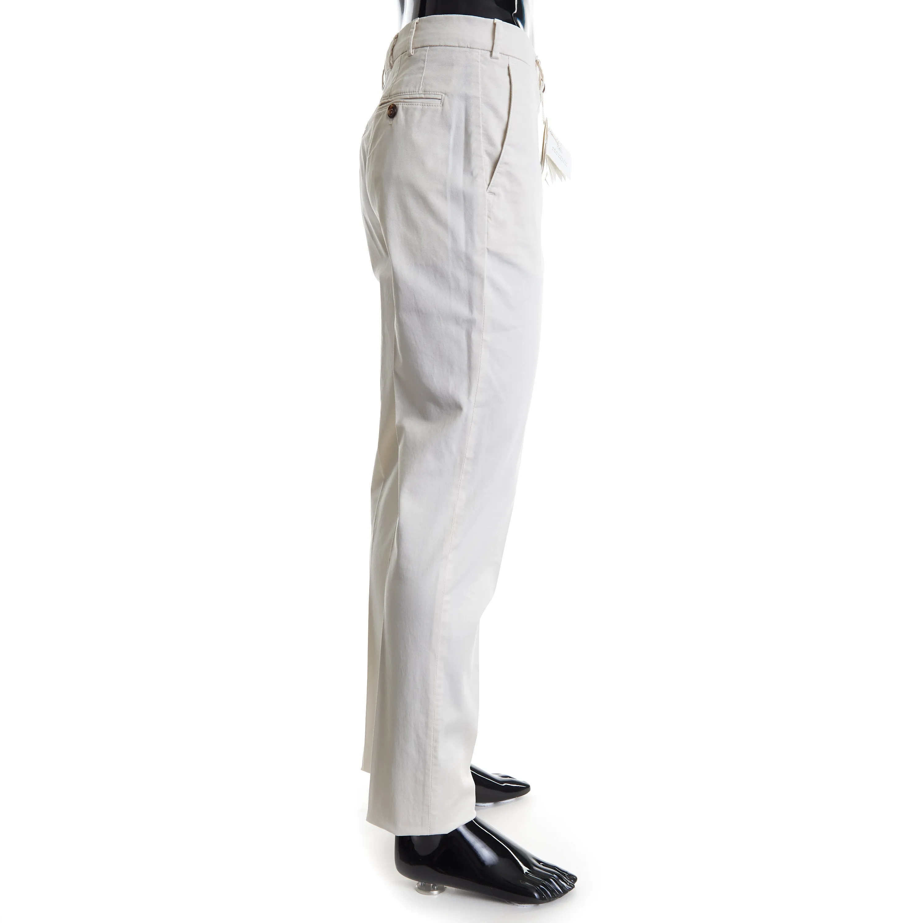 Off White Italian Fit Trousers / Pants - Pima Comfort Cotton Gabardine