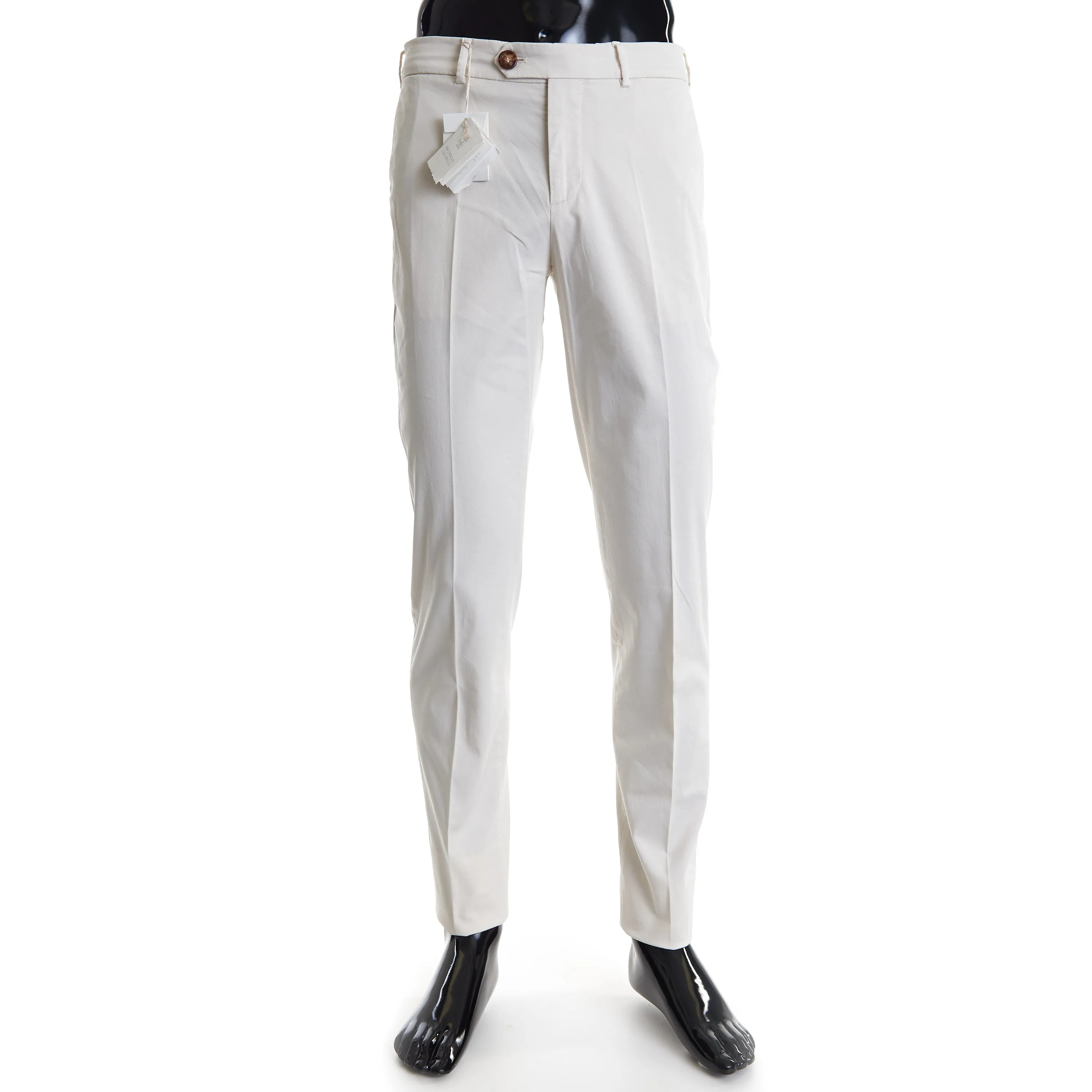 Off White Italian Fit Trousers / Pants - Pima Comfort Cotton Gabardine