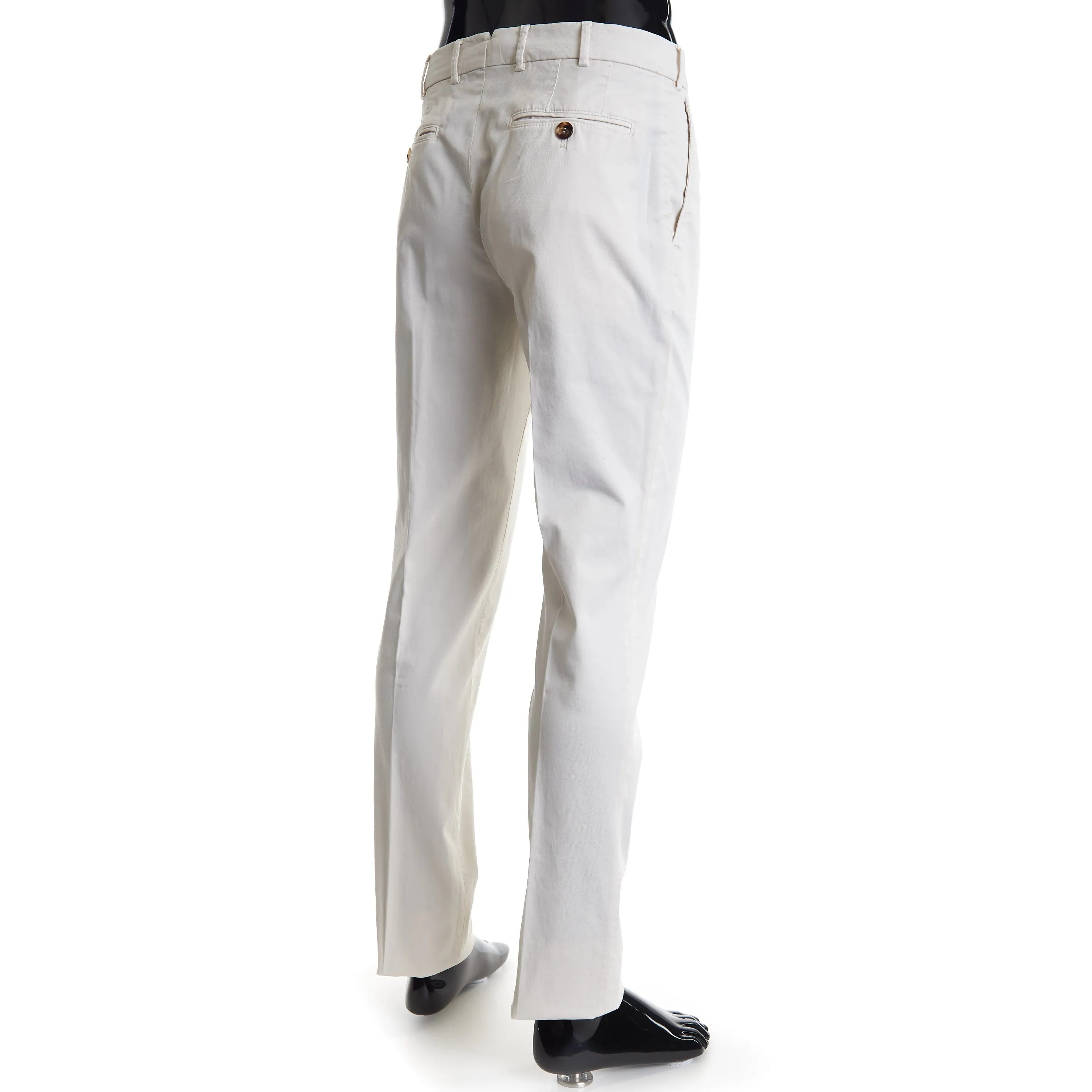 Off White Italian Fit Trousers / Pants - Pima Comfort Cotton Gabardine