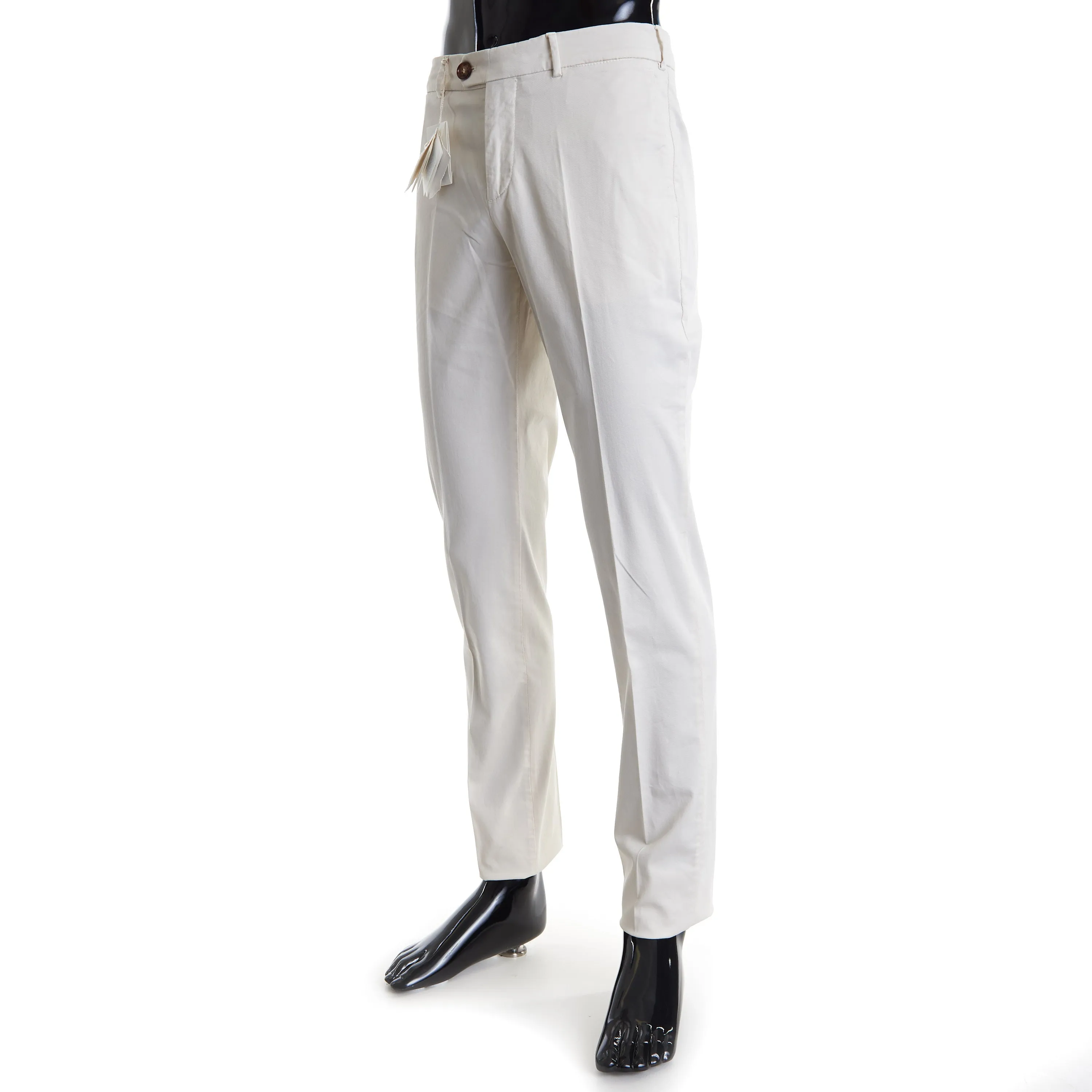 Off White Italian Fit Trousers / Pants - Pima Comfort Cotton Gabardine