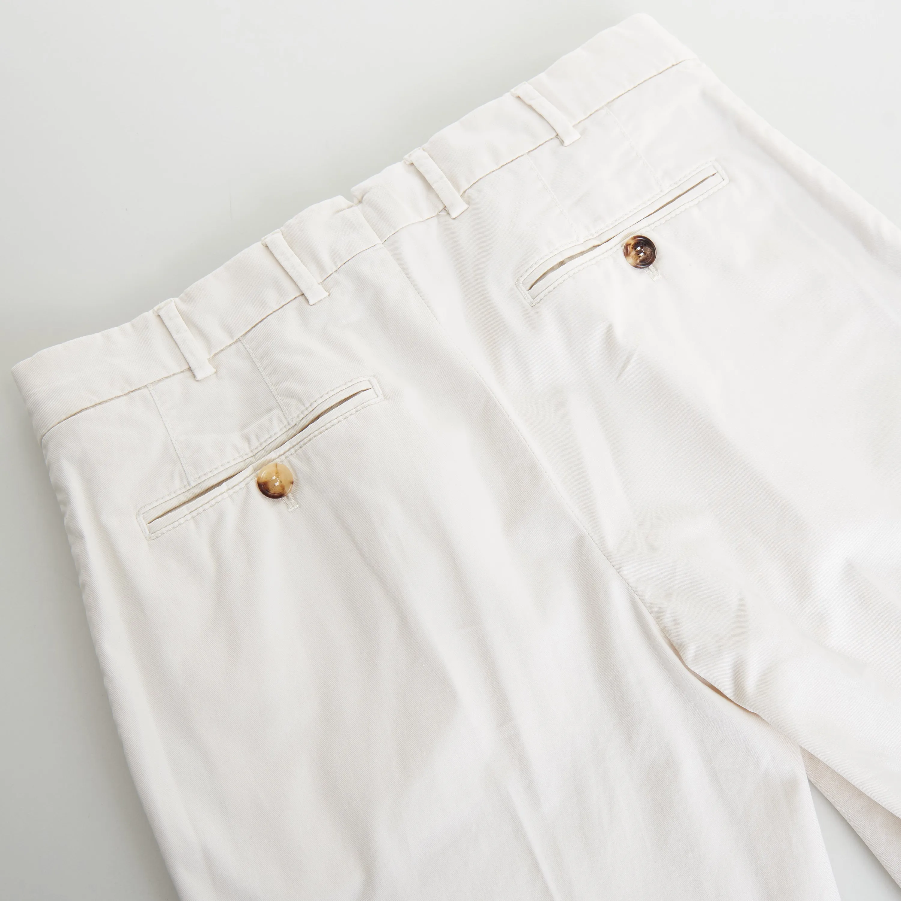 Off White Italian Fit Trousers / Pants - Pima Comfort Cotton Gabardine