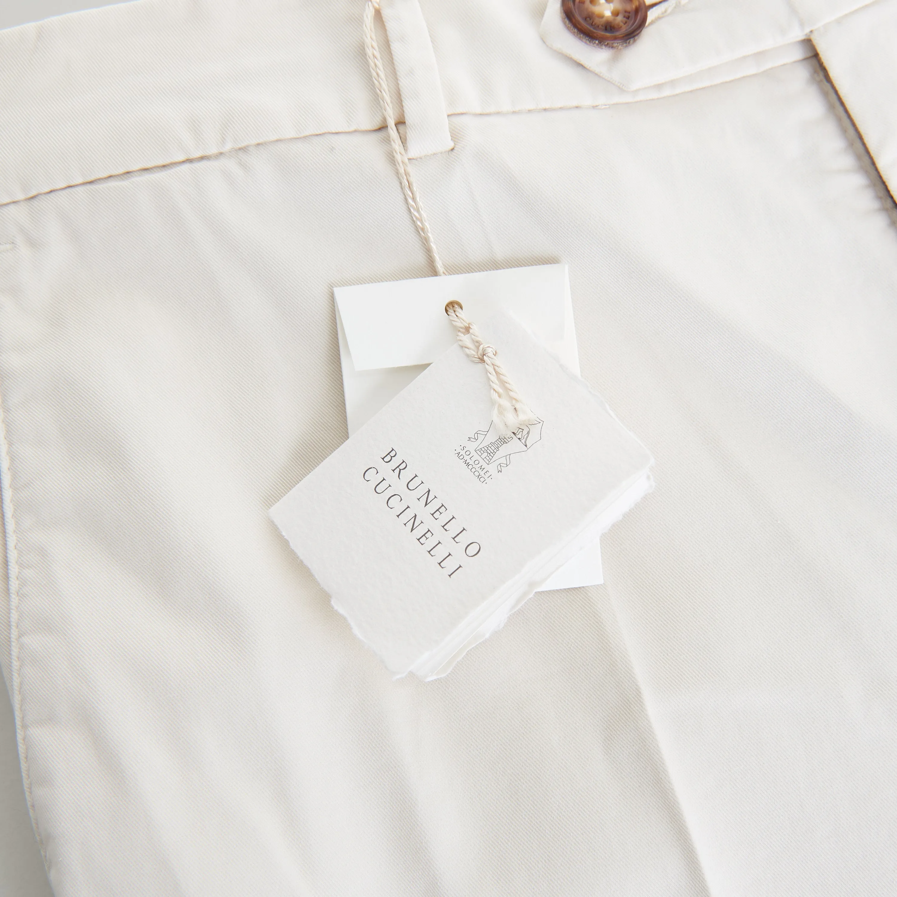 Off White Italian Fit Trousers / Pants - Pima Comfort Cotton Gabardine