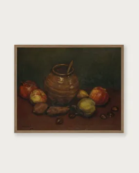 "Jar & Apples Still Life" Art Print