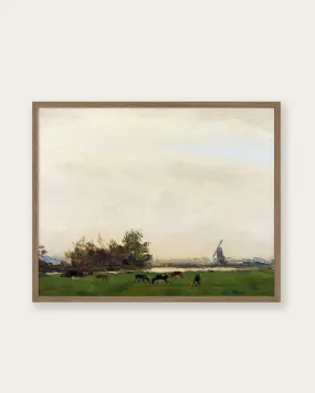 "Meadow Landscape on the Spaarne" Art Print