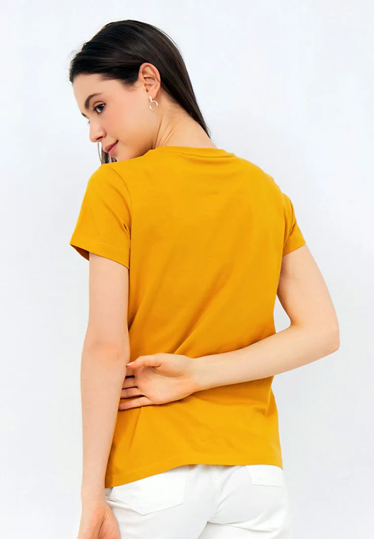 Round Neck Basic T-shirt Honey