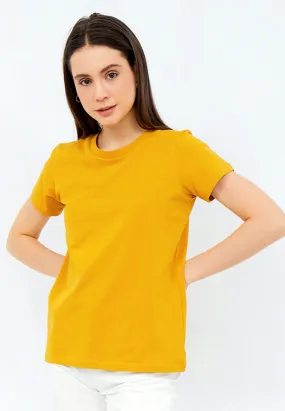 Round Neck Basic T-shirt Honey