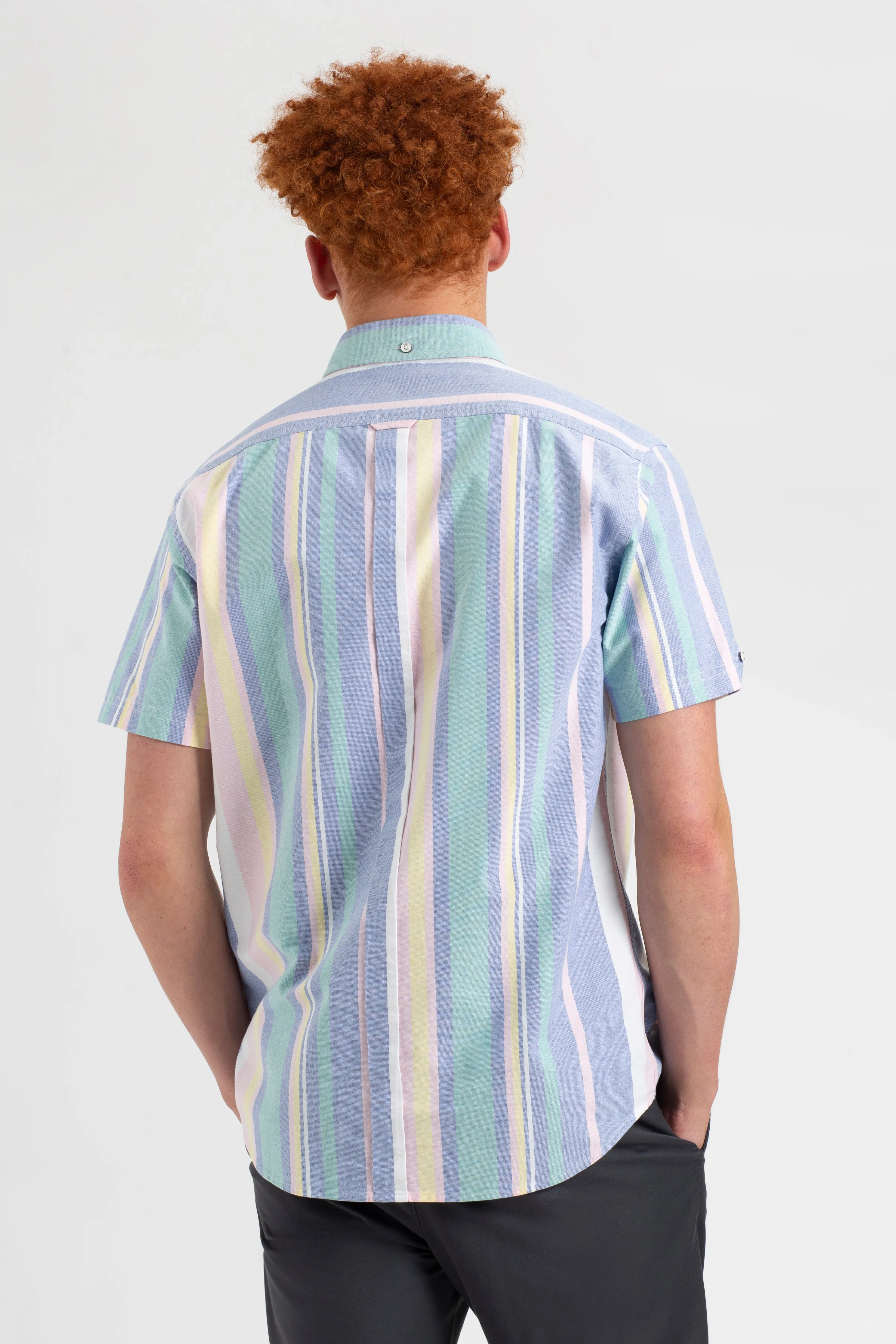 Short Sleeve Brighton Oxford Organic Stripe Shirt