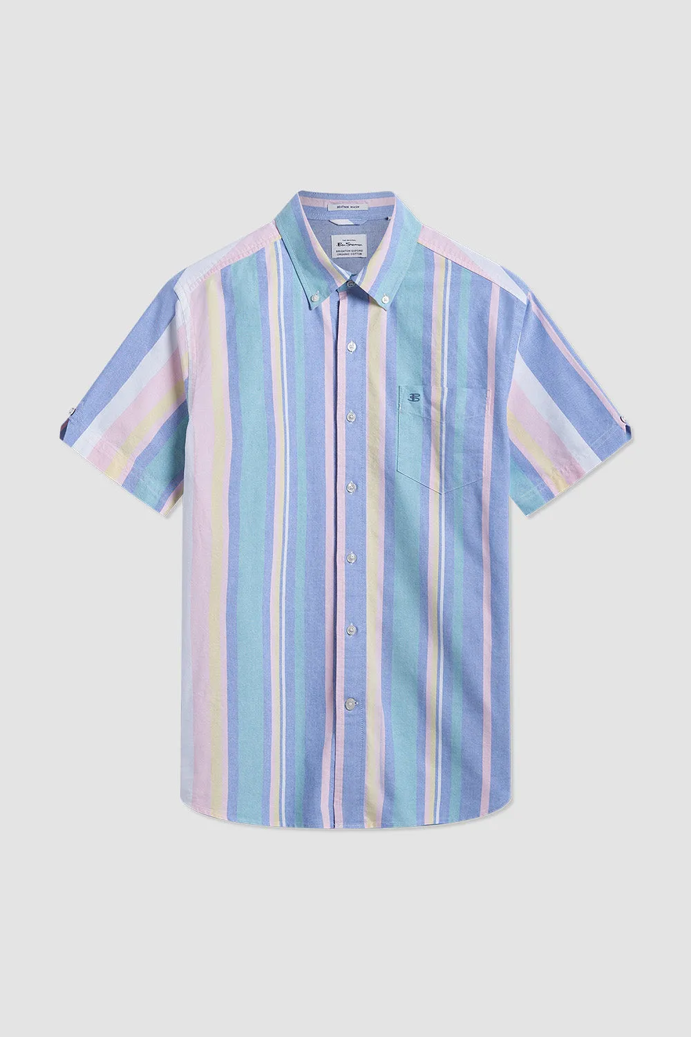 Short Sleeve Brighton Oxford Organic Stripe Shirt