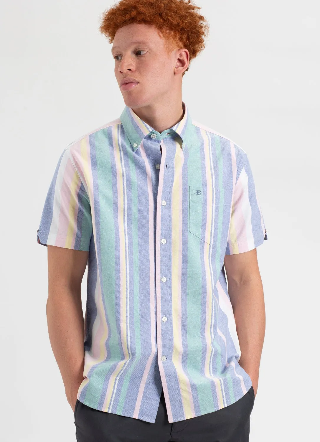 Short Sleeve Brighton Oxford Organic Stripe Shirt