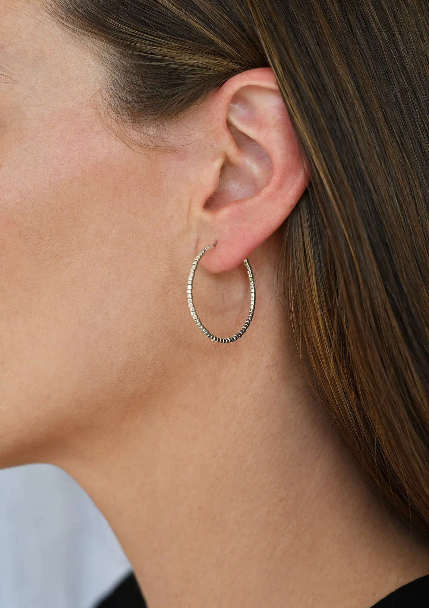 Small Silver Hoop Earrings - SILVER